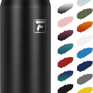 Fanhaw 24 oz Insulated Stainless Steel Water Bottle with Anti-Dust Chug Lid. Leakproof Vacuum Metal Everyday Use Bottle for Kids. Teens & Adults. Back to School Essentials (Black) : Sports & Outdoors