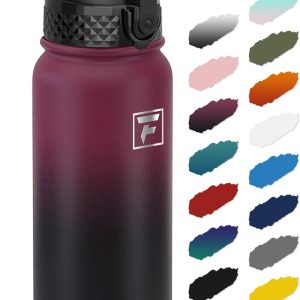 Fanhaw 20 Oz Kids Insulated Stainless Steel Water Bottle with Straw Lid. Leakproof & Anti-Dust Everyday Use Bottle for School. Women & Men. Back to School Essentials (Red Black): Home & Kitchen