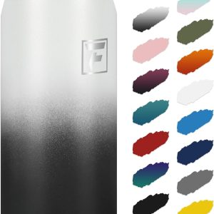 Fanhaw 24 oz Insulated Stainless Steel Water Bottle with Anti-Dust Chug Lid. Leakproof Vacuum Metal Everyday Use Bottle for Kids. Teens & Adults. Back to School Essentials (White Black) : Sports & Outdoors