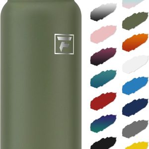 Fanhaw 20 oz Insulated Stainless Steel Water Bottle with Anti-Dust Chug Lid. Leakproof Vacuum Metal Everyday Use Bottle for Kids. Teens & Adults. Back to School Essentials (Olive Green) : Sports & Outdoors