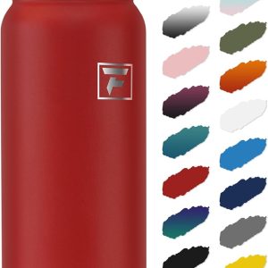 Fanhaw 20 oz Insulated Stainless Steel Water Bottle with Anti-Dust Chug Lid. Leakproof Vacuum Metal Everyday Use Bottle for Kids. Teens & Adults. Back to School Essentials (Red) : Sports & Outdoors