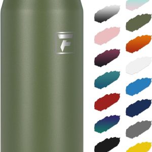 Fanhaw 24 oz Insulated Stainless Steel Water Bottle with Anti-Dust Chug Lid. Leakproof Vacuum Metal Everyday Use Bottle for Kids. Teens & Adults. Back to School Essentials (Olive Green) : Sports & Outdoors