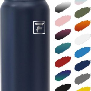 Fanhaw 20 oz Insulated Stainless Steel Water Bottle with Anti-Dust Chug Lid. Leakproof Vacuum Metal Everyday Use Bottle for Kids. Teens & Adults. Back to School Essentials (Navy Blue) : Sports & Outdoors