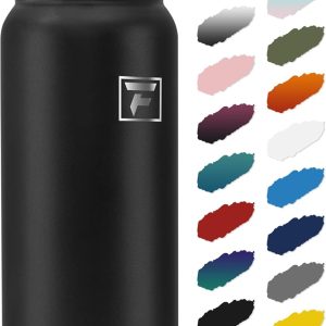 Fanhaw 20 oz Insulated Stainless Steel Water Bottle with Anti-Dust Chug Lid. Leakproof Vacuum Metal Everyday Use Bottle for Kids. Teens & Adults. Back to School Essentials (Black) : Sports & Outdoors