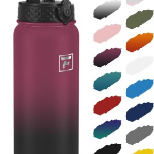 Fanhaw 32 Oz Kids Insulated Stainless Steel Water Bottle with Straw Lid. Leakproof & Anti-Dust Everyday Use Bottle for School. Women & Men. Back to School Essentials (Red Black): Home & Kitchen