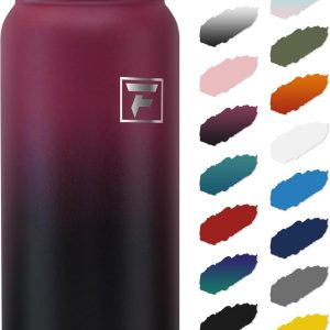 Fanhaw 20 oz Insulated Stainless Steel Water Bottle with Anti-Dust Chug Lid. Leakproof Vacuum Metal Everyday Use Bottle for Kids. Teens & Adults. Back to School Essentials (Red Black) : Sports & Outdoors