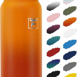 Fanhaw 20 oz Insulated Stainless Steel Water Bottle with Anti-Dust Chug Lid. Leakproof Vacuum Metal Everyday Use Bottle for Kids. Teens & Adults. Back to School Essentials (Yellow Orange) : Sports & Outdoors