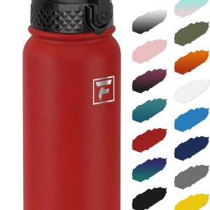 Fanhaw 20 Oz Kids Insulated Stainless Steel Water Bottle with Straw Lid. Leakproof & Anti-Dust Everyday Use Bottle for School. Women & Men. Back to School Essentials (Red): Home & Kitchen
