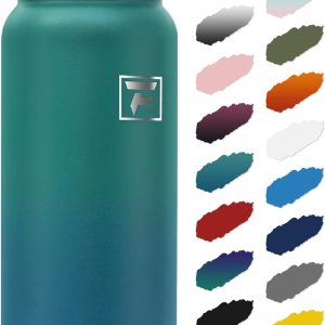 Fanhaw 20 oz Insulated Stainless Steel Water Bottle with Anti-Dust Chug Lid. Leakproof Vacuum Metal Everyday Use Bottle for Kids. Teens & Adults. Back to School Essentials (Green Blue) : Sports & Outdoors