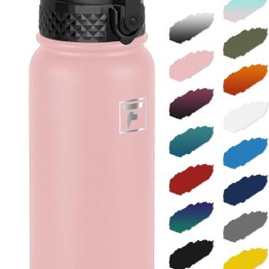 Fanhaw 20 Oz Kids Insulated Stainless Steel Water Bottle with Straw Lid. Leakproof & Anti-Dust Everyday Use Bottle for School. Women & Men. Back to School Essentials (Pink): Home & Kitchen