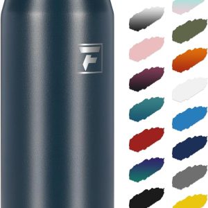 Fanhaw 24 oz Insulated Stainless Steel Water Bottle with Anti-Dust Chug Lid. Leakproof Vacuum Metal Everyday Use Bottle for Kids. Teens & Adults. Back to School Essentials (Navy Blue) : Sports & Outdoors