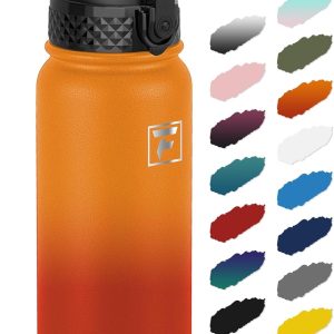 Fanhaw 20 Oz Kids Insulated Stainless Steel Water Bottle with Straw Lid. Leakproof & Anti-Dust Everyday Use Bottle for School. Women & Men. Back to School Essentials (Yellow Orange): Home & Kitchen