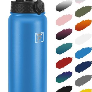 Fanhaw 32 Oz Kids Insulated Stainless Steel Water Bottle with Straw Lid. Leakproof & Anti-Dust Everyday Use Bottle for School. Women & Men. Back to School Essentials (Sky Blue): Home & Kitchen