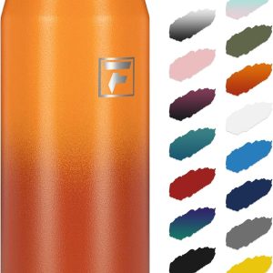 Fanhaw 24 oz Insulated Stainless Steel Water Bottle with Anti-Dust Chug Lid. Leakproof Vacuum Metal Everyday Use Bottle for Kids. Teens & Adults. Back to School Essentials (Yellow Orange) : Sports & Outdoors